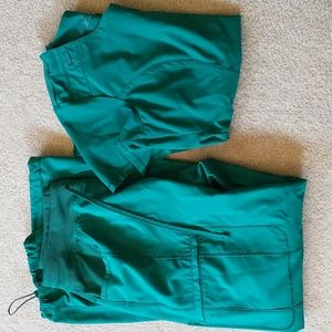 Cherokee Infinity Scrubs green medium tall pants and Small top